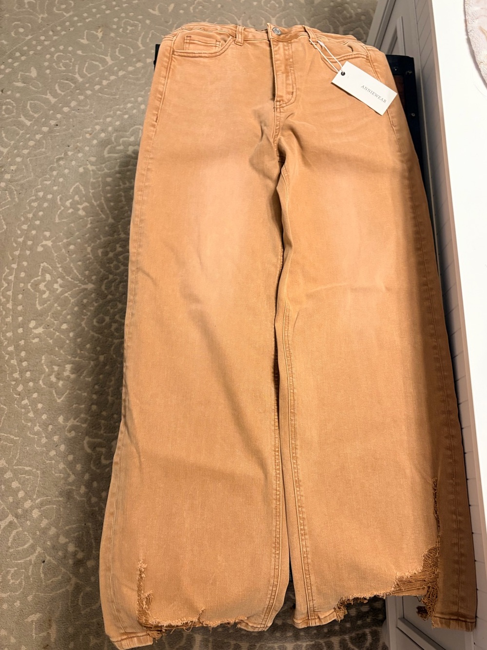 Womens Wide-Leg Jeans in Tan - Anine Bing